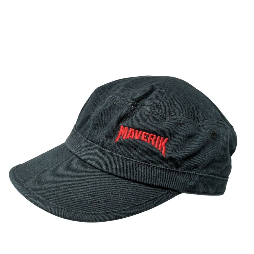 Maverik Strapback Cadet Army Hat Black One Size Embroidered Solid HG